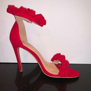 PRETTYLITTLETHING Red Ruffle Heels